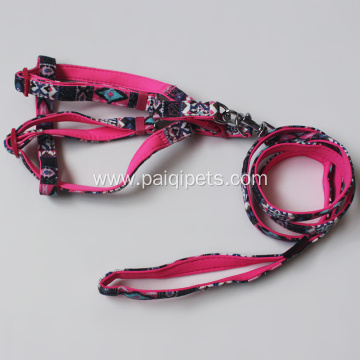 Adjustable custom logo dog harness and leash